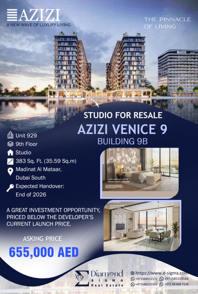 Azizi Venice 9 studio for resale in Dubai South
